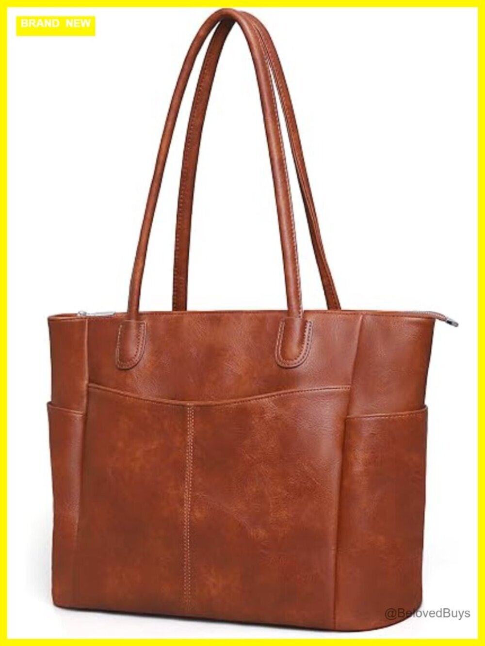 Large Tote Bag for Women Work Vegan Leather with Zipper Handbag
